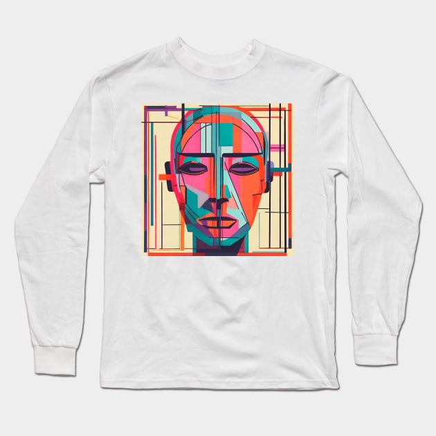 Cubist Android T-Shirt Long Sleeve T-Shirt by The Tee Bizarre